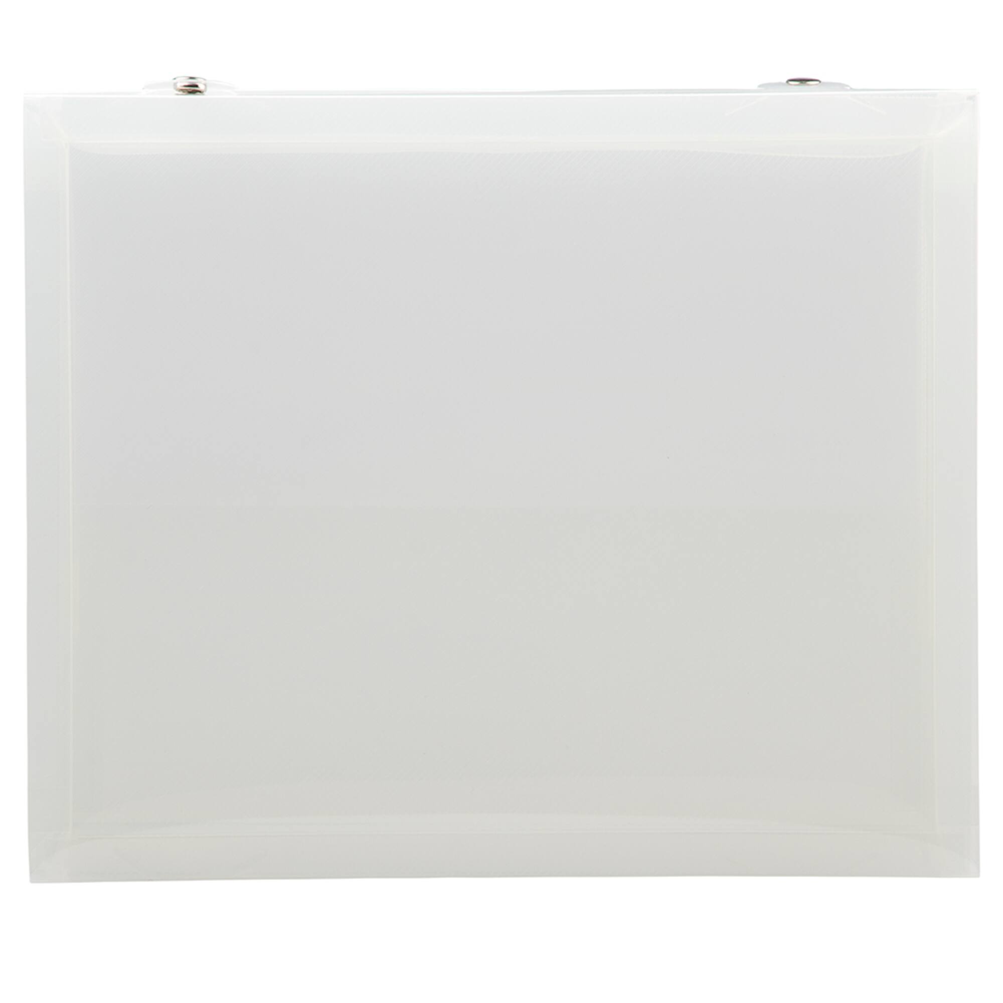 JAM Paper Clear Grid Plastic Two Pocket Portfolio with Snap Closure 11" x 13"